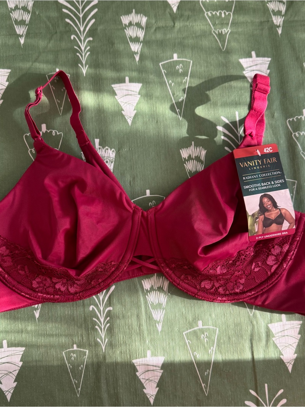 Vanity Fair Radiant Back Smoothing Underwire Bras 42C Beige Magenta LOT OF 2 - Picture 10 of 16